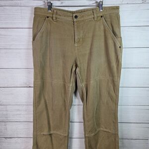 Patagonia Women Sz 16 Pants Brown Iron Forge Hemp Canvas Double Knee Buckle Back